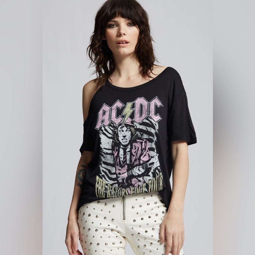 Recycled Karma AC/DC The Razors Edge Tour Cold Shoulder Tee